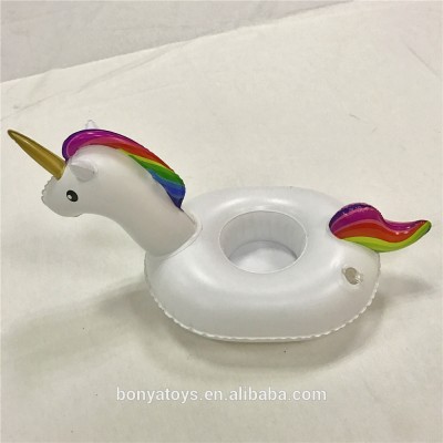 popular inflatable drink cup holder float hot sale inflatable unicorn cup holder floating