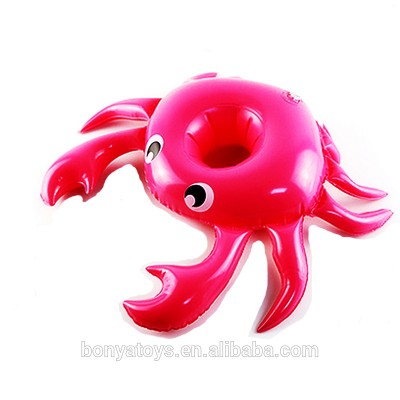 inflatable crab drink cup holder pool floating drink holder