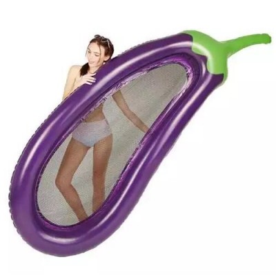 hot wholesale park water lounge chair inflatable giant eggplant pool float